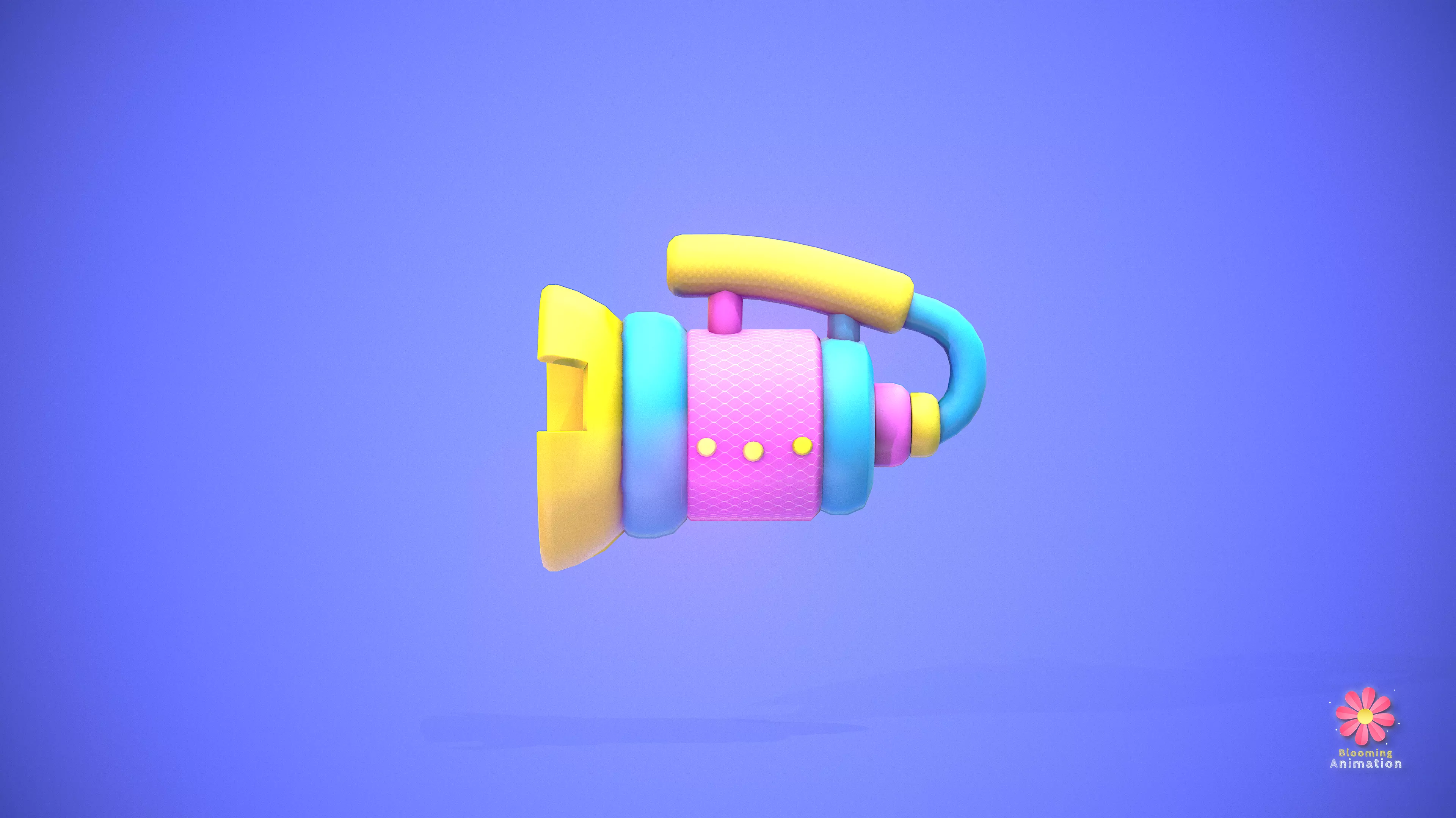 Stylized Blower Gun Low-poly 3D model_0