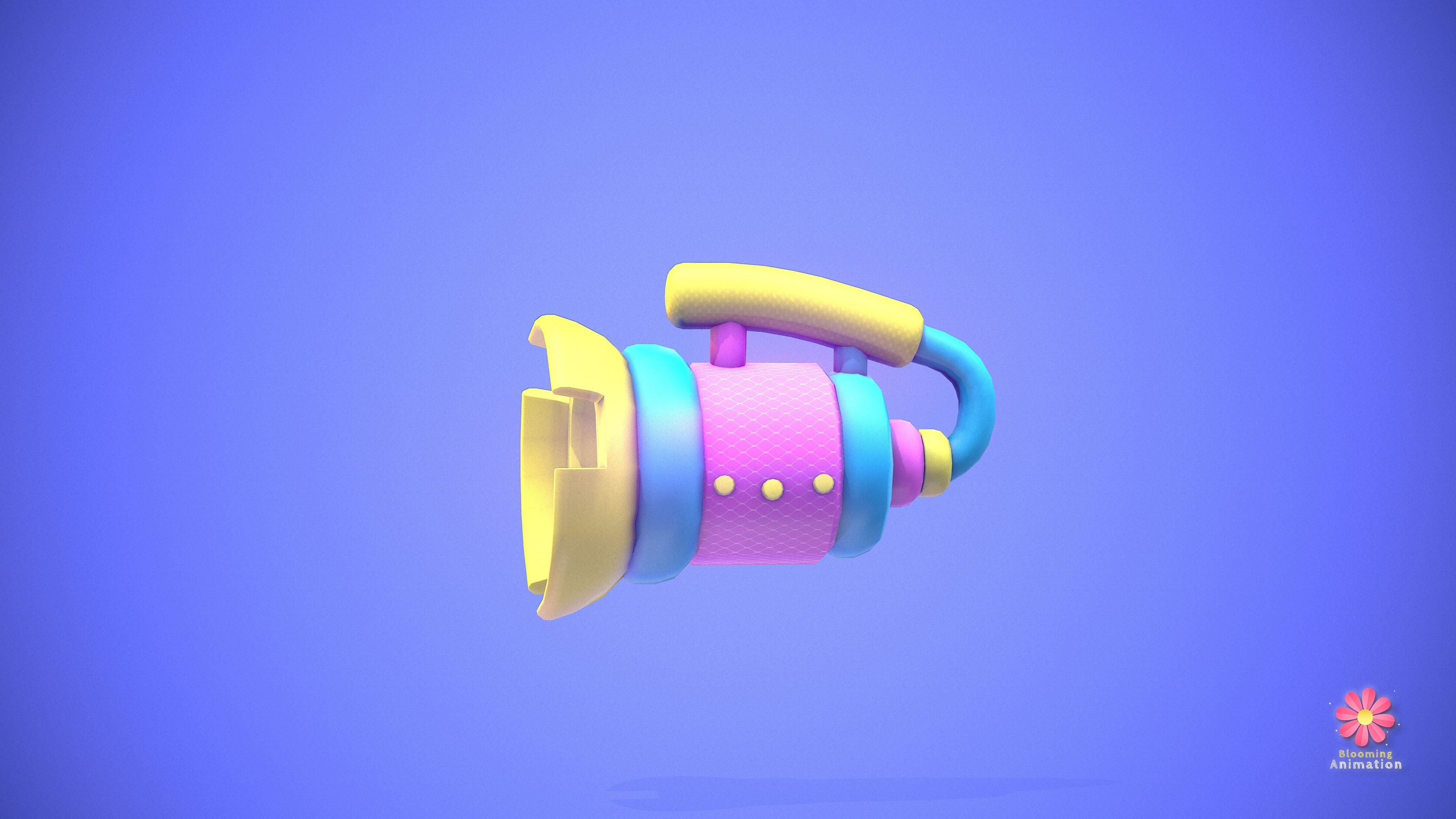 Stylized Blower Gun Low-poly 3D model_2