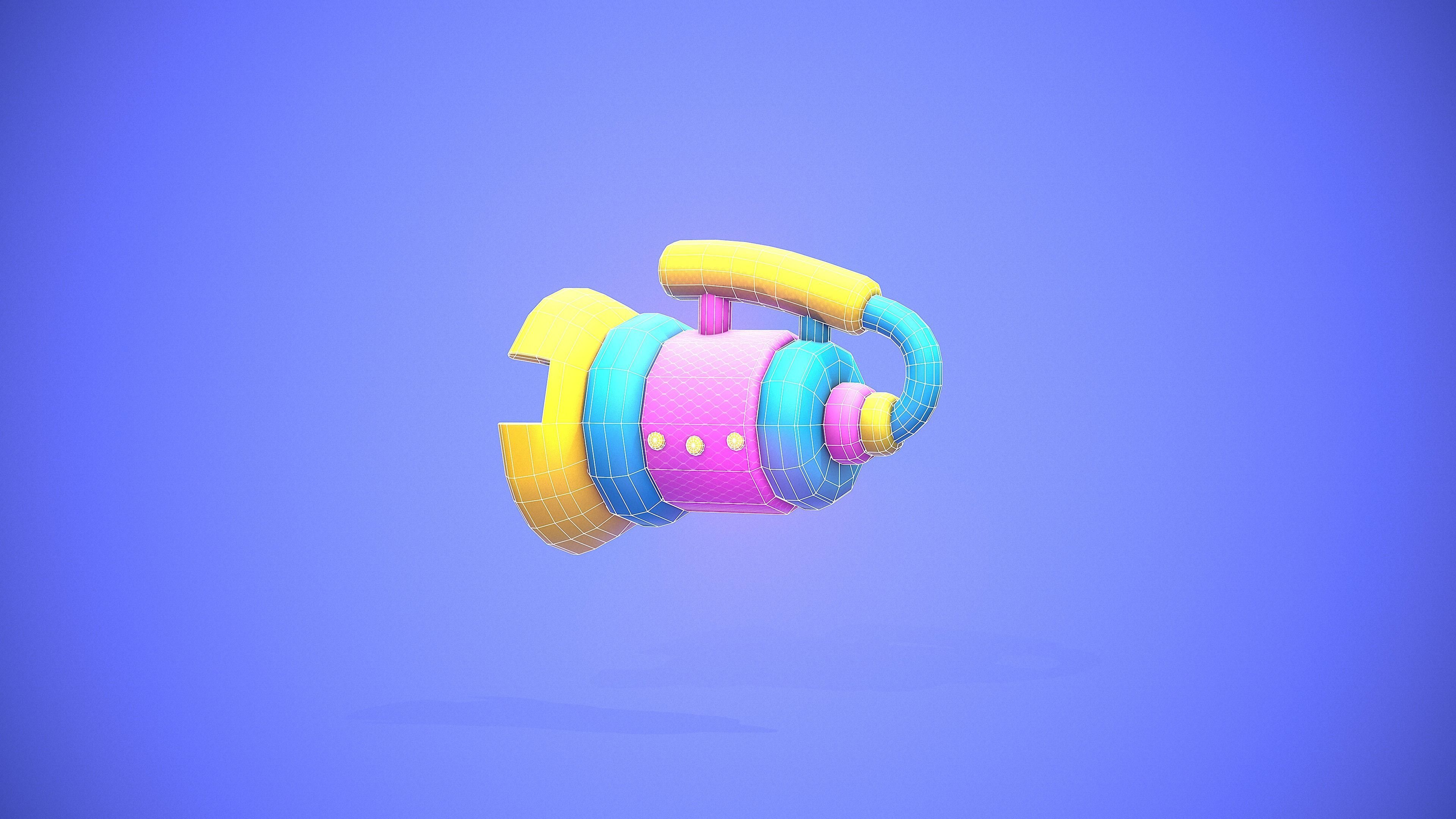 Stylized Blower Gun Low-poly 3D model_6