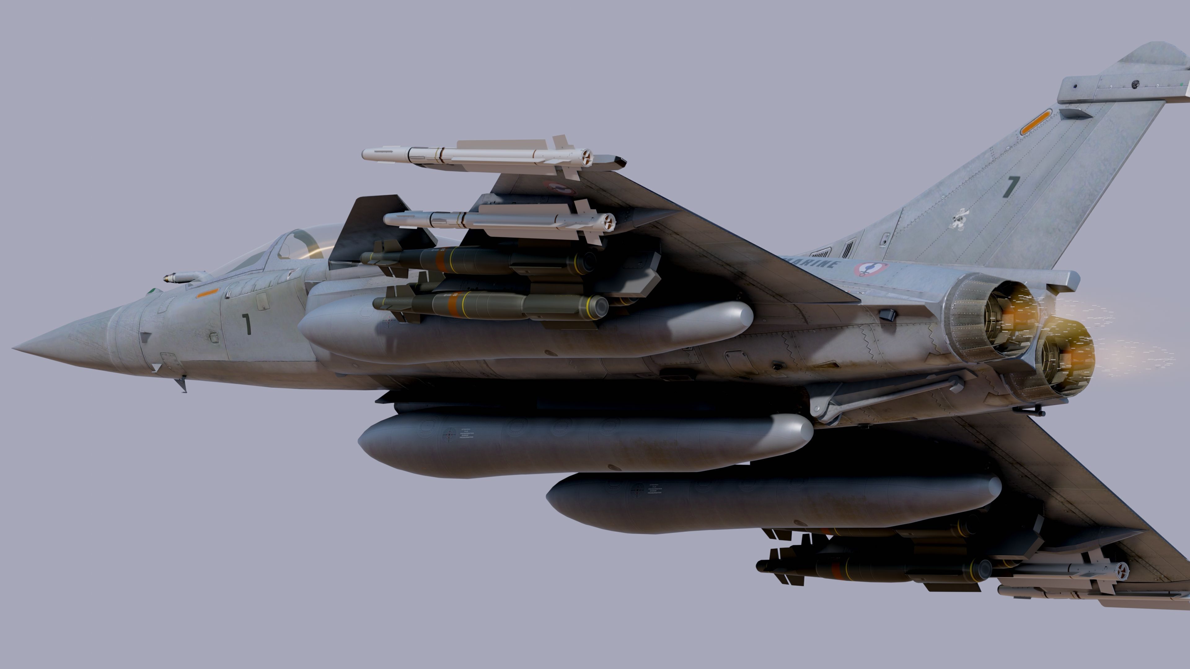 Dassault Rafale M - Rigged - High Resolution Cocpit Low-poly 3D model_24