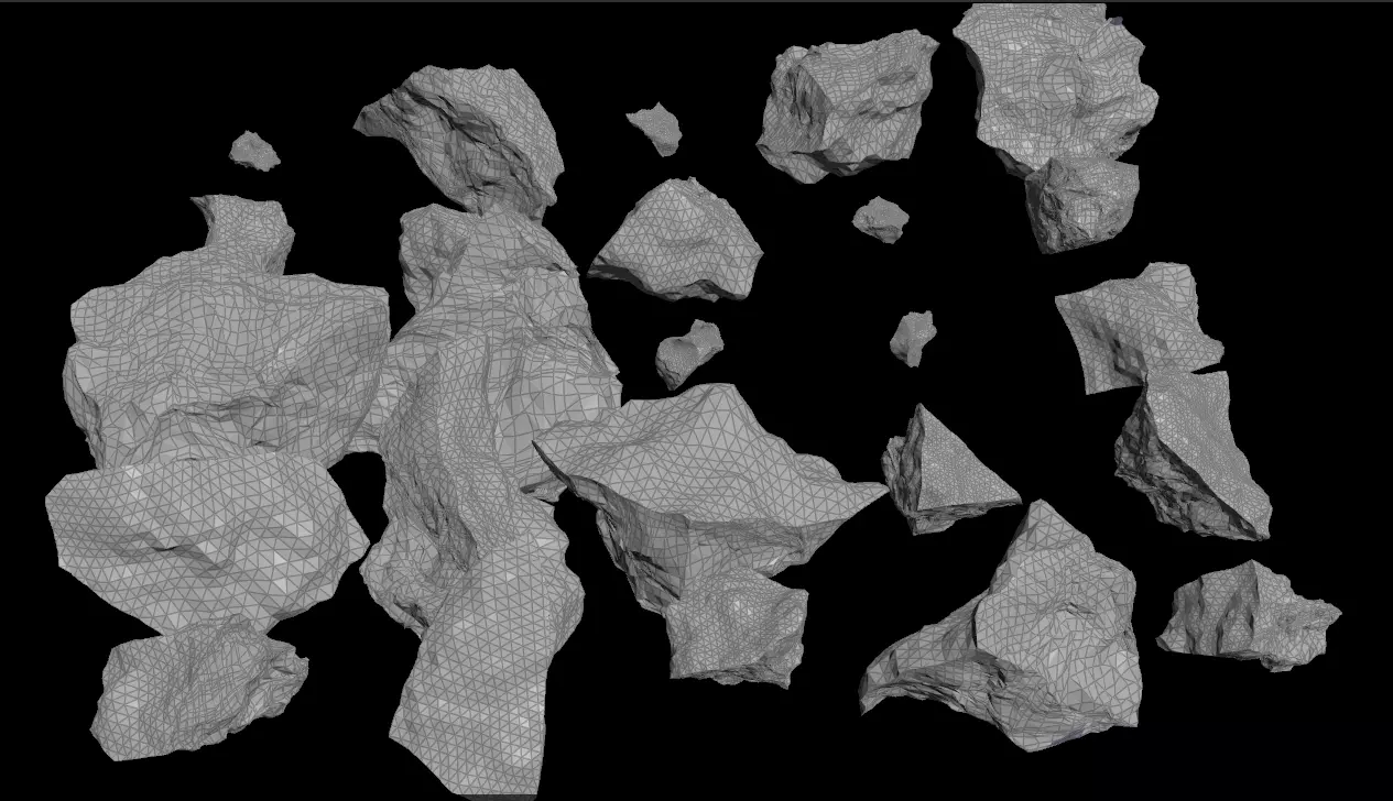 Rock debris v01 3D model_0