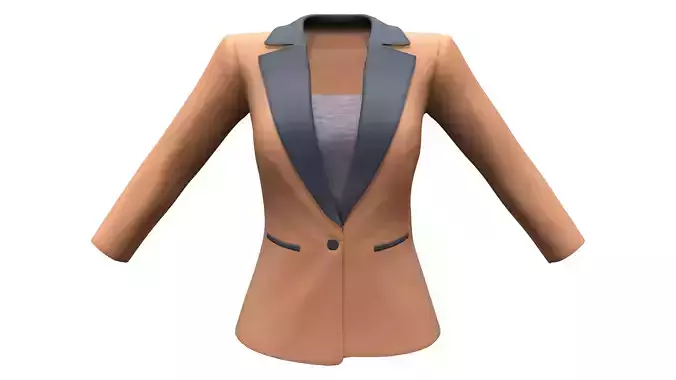 Brown Closed Front Formal Jacket With Tshirt Under