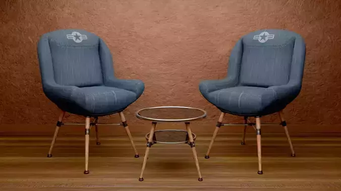 Chairs and Table bar style 3D model