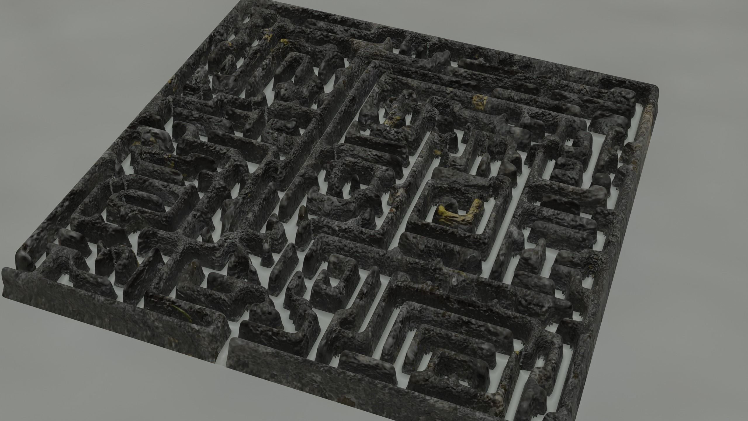 Rock and Wall Maze Low-poly 3D model_1