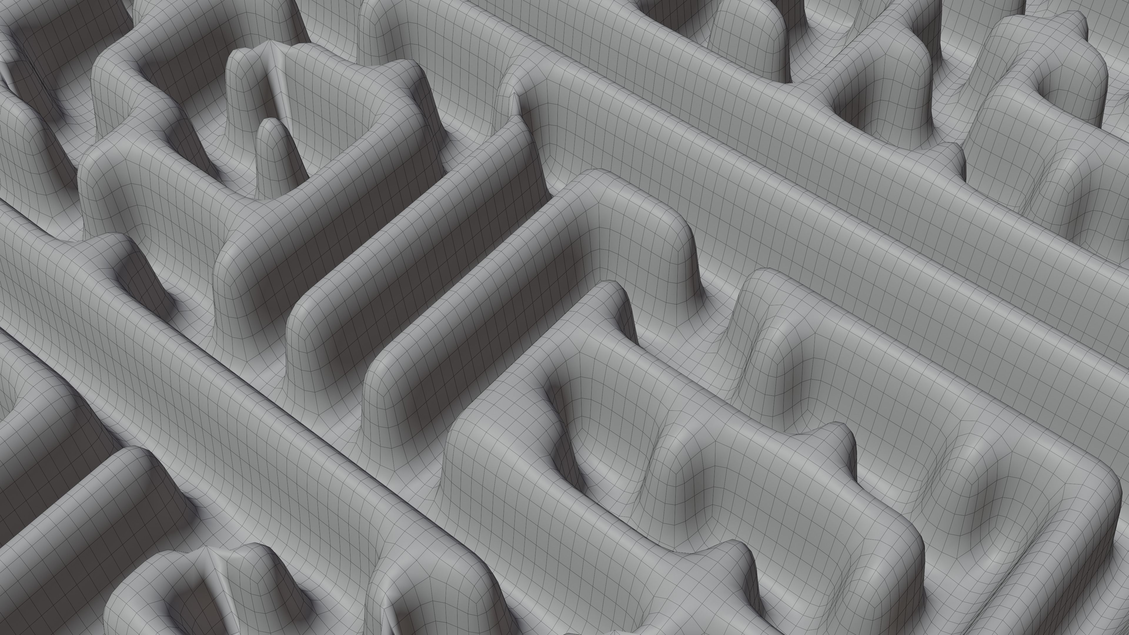 Rock and Wall Maze Low-poly 3D model_11
