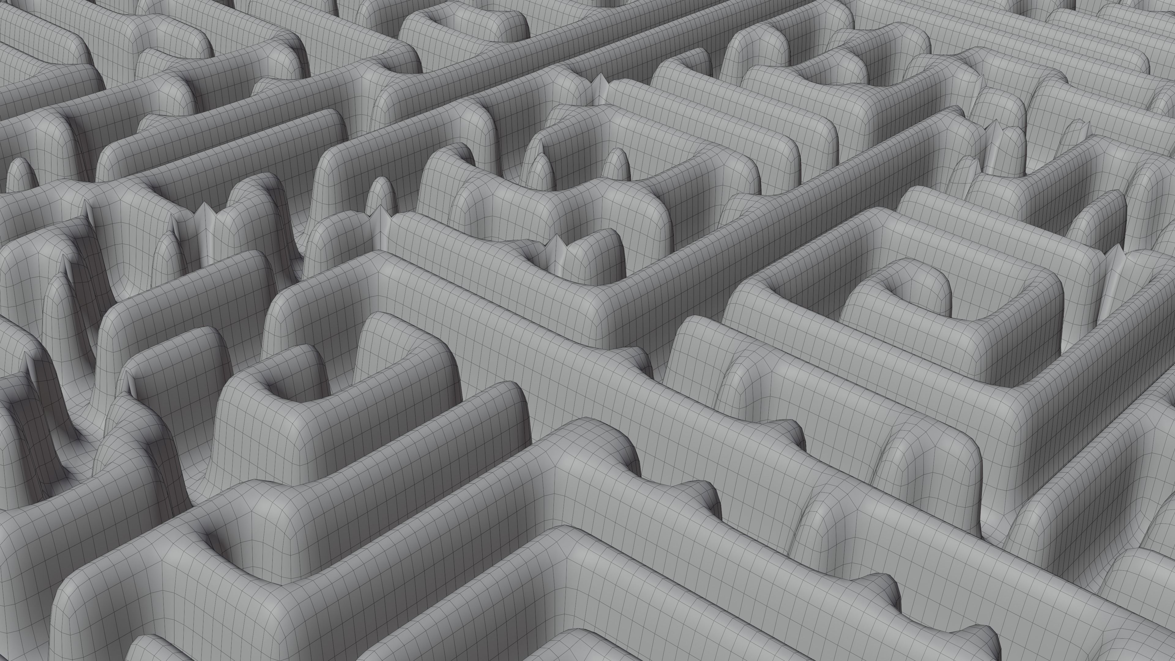 Rock and Wall Maze Low-poly 3D model_10