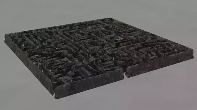 Rock and Wall Maze Low-poly 3D model