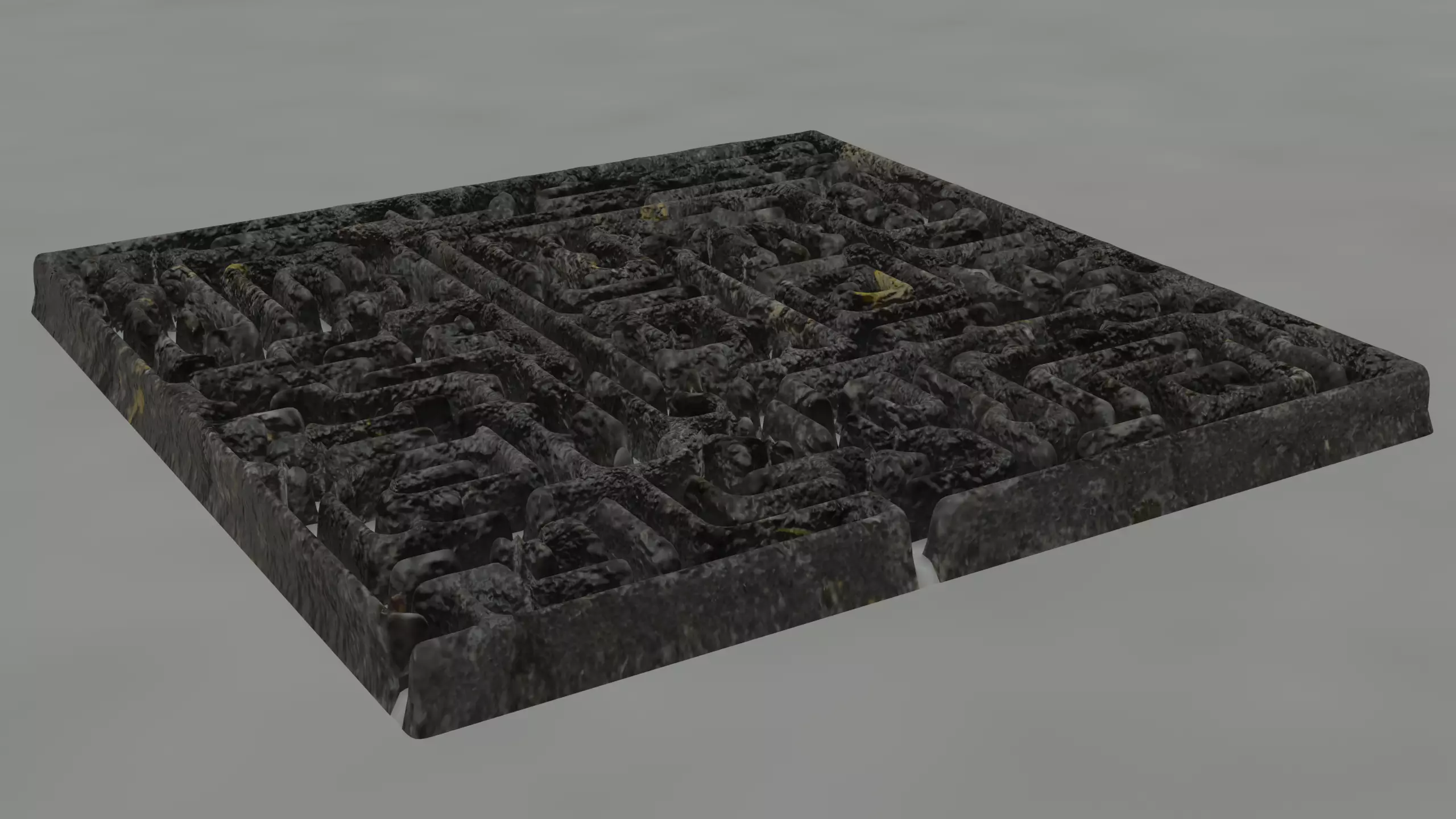 Rock and Wall Maze Low-poly 3D model_0