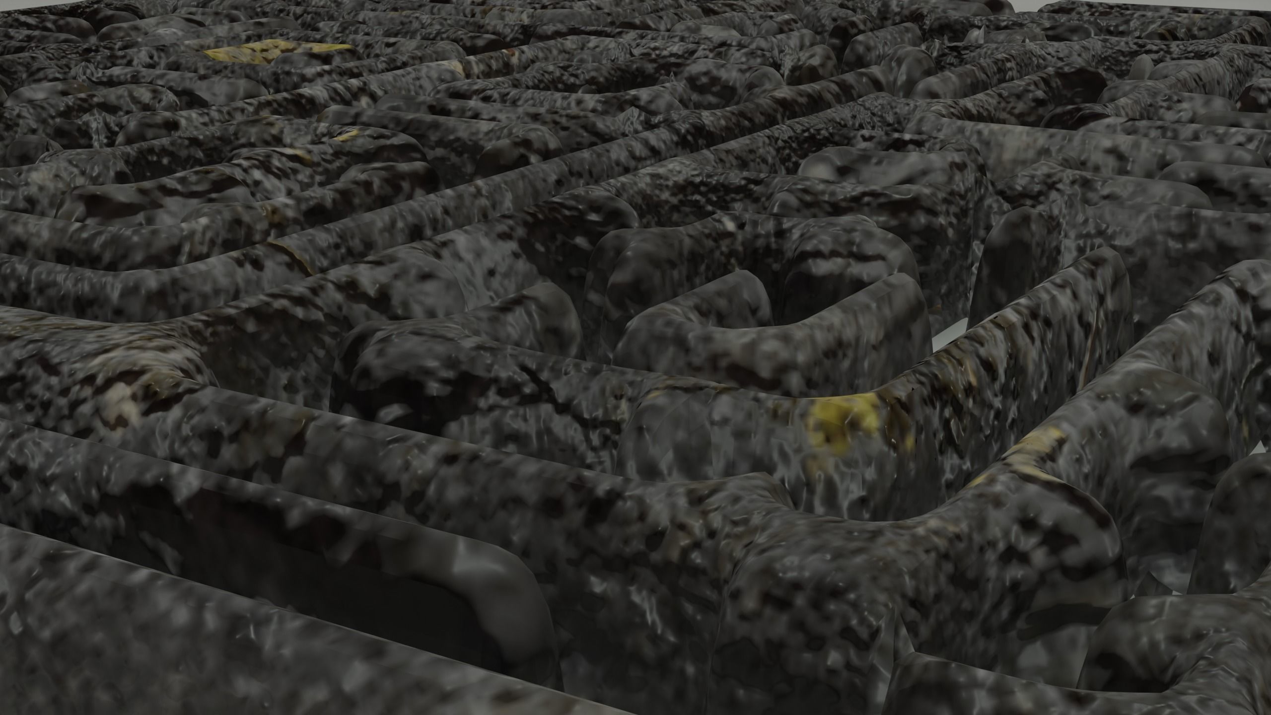 Rock and Wall Maze Low-poly 3D model_2