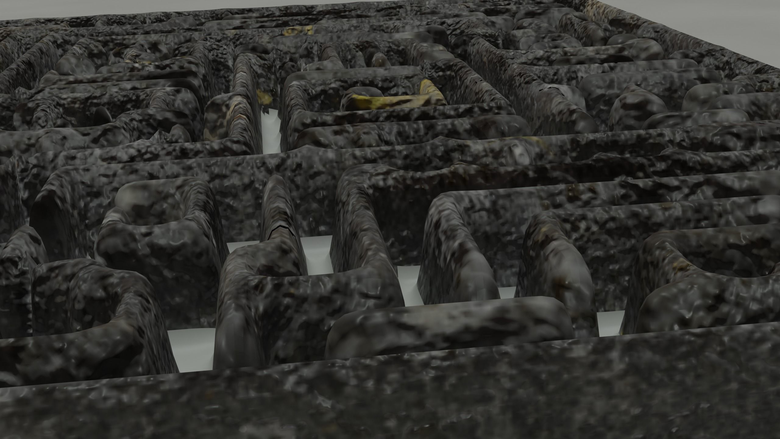 Rock and Wall Maze Low-poly 3D model_7