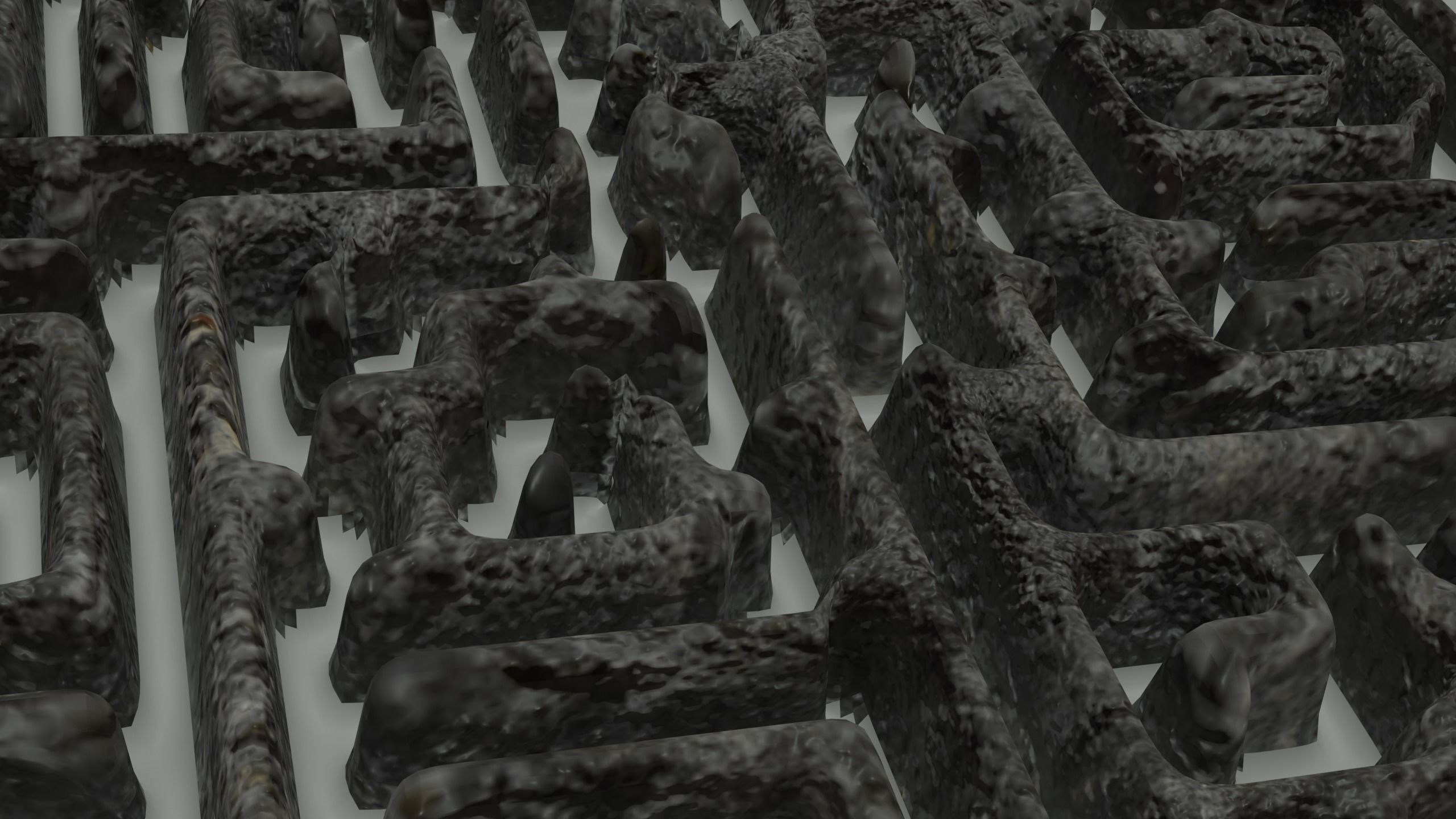 Rock and Wall Maze Low-poly 3D model_4