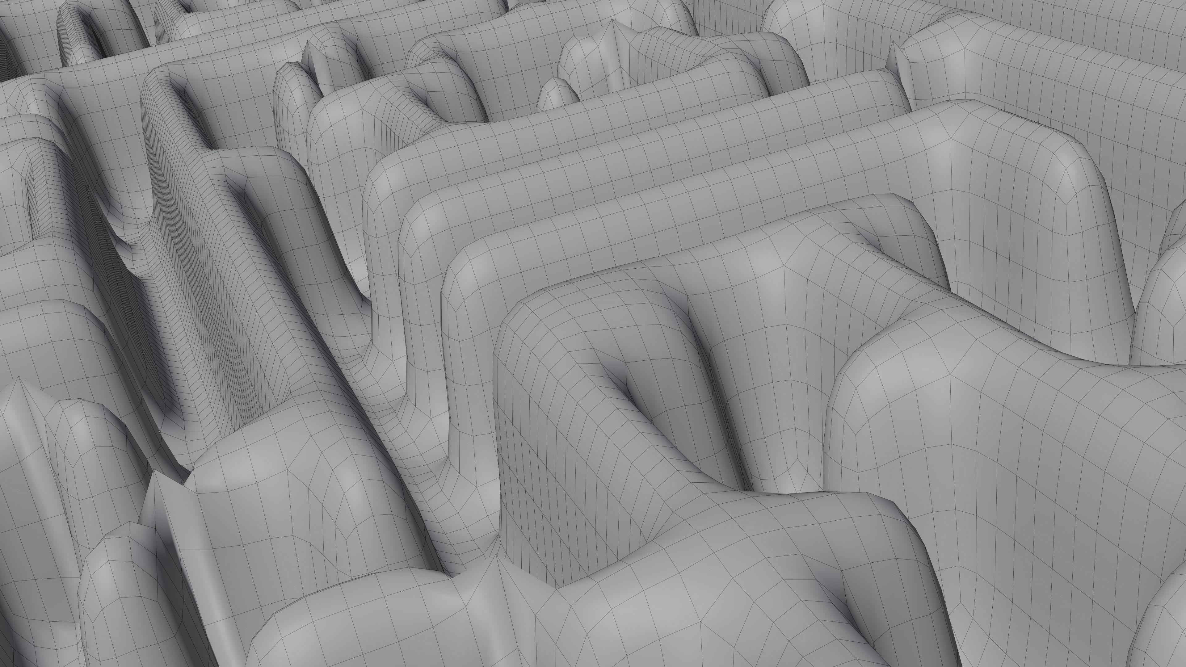 Rock and Wall Maze Low-poly 3D model_17
