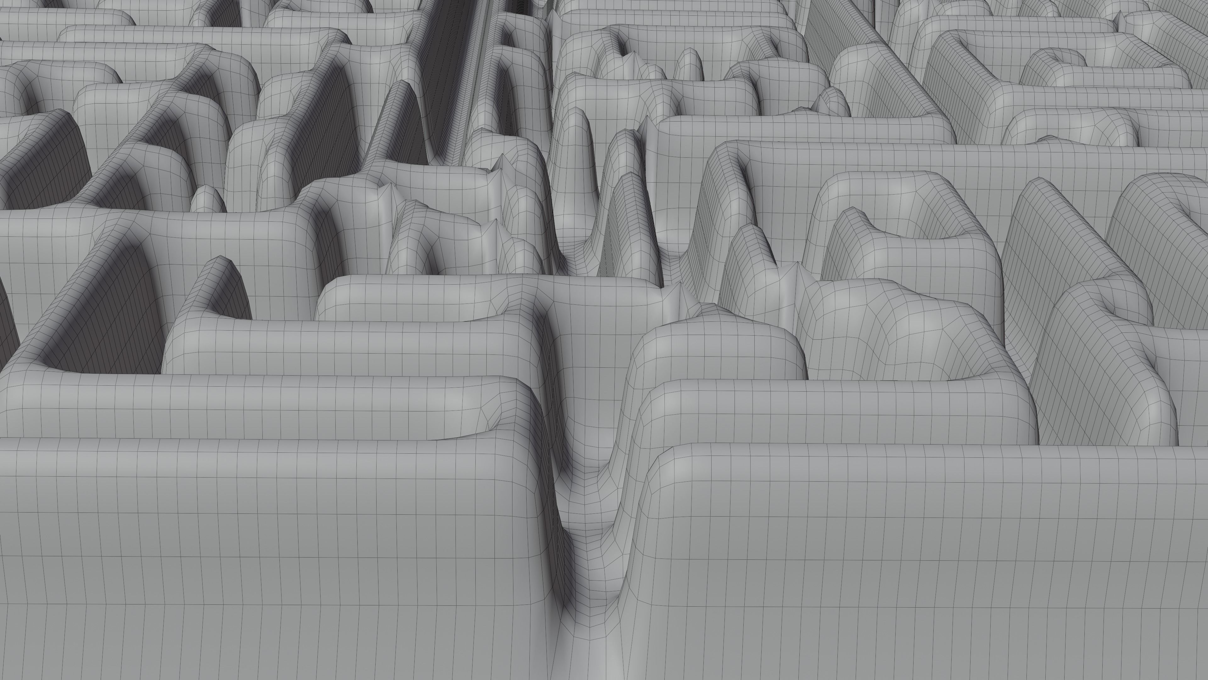 Rock and Wall Maze Low-poly 3D model_9