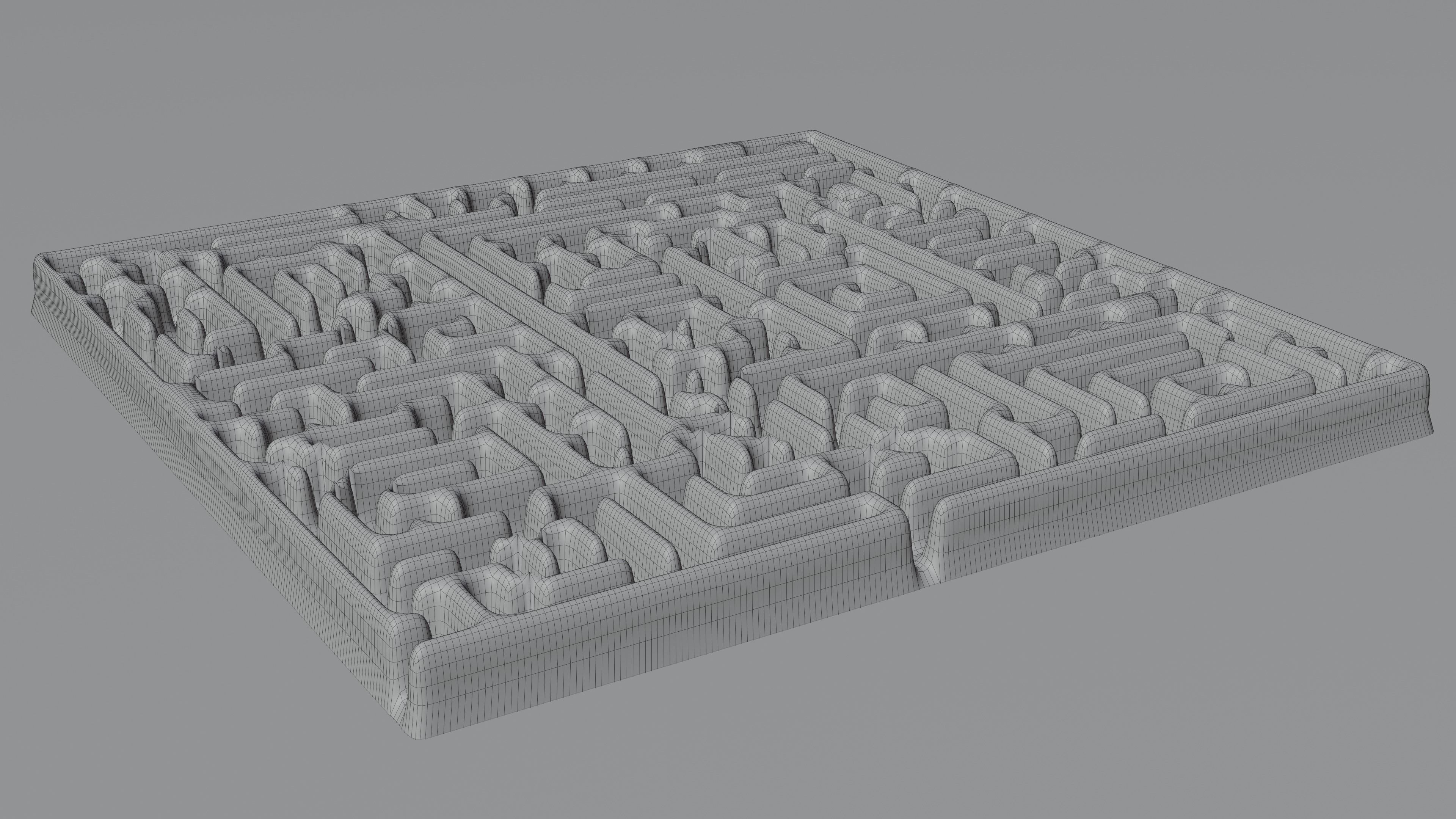 Rock and Wall Maze Low-poly 3D model_8