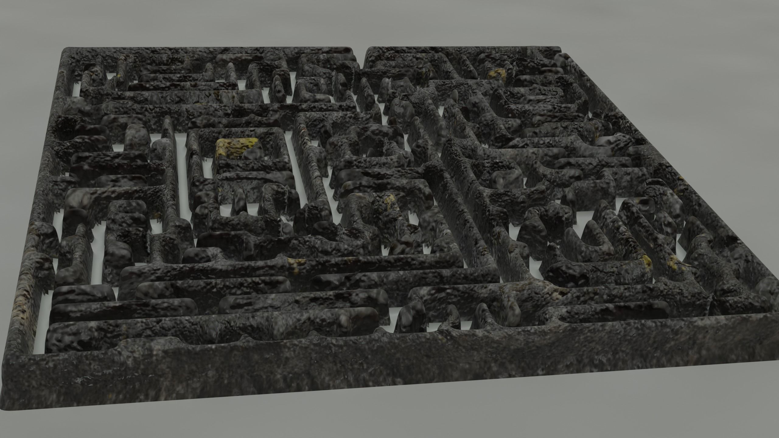 Rock and Wall Maze Low-poly 3D model_5