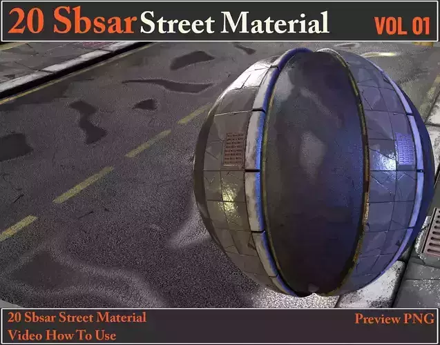 20 SBSAR Street Material VOL01 - Video How To Use