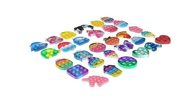 Mini Pop It Fidget Toys Set 3D model