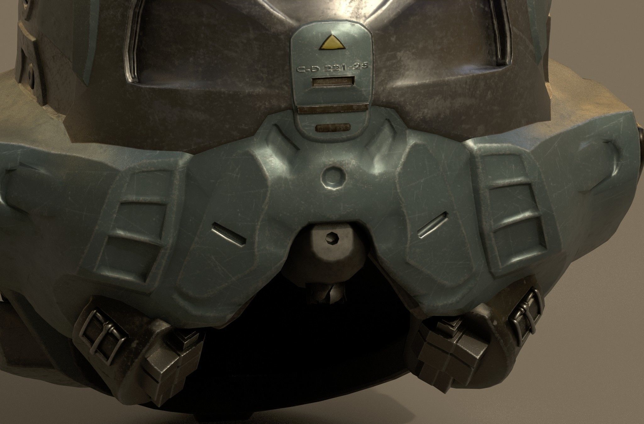 scifi helmet Low-poly 3D model Low-poly 3D model_5