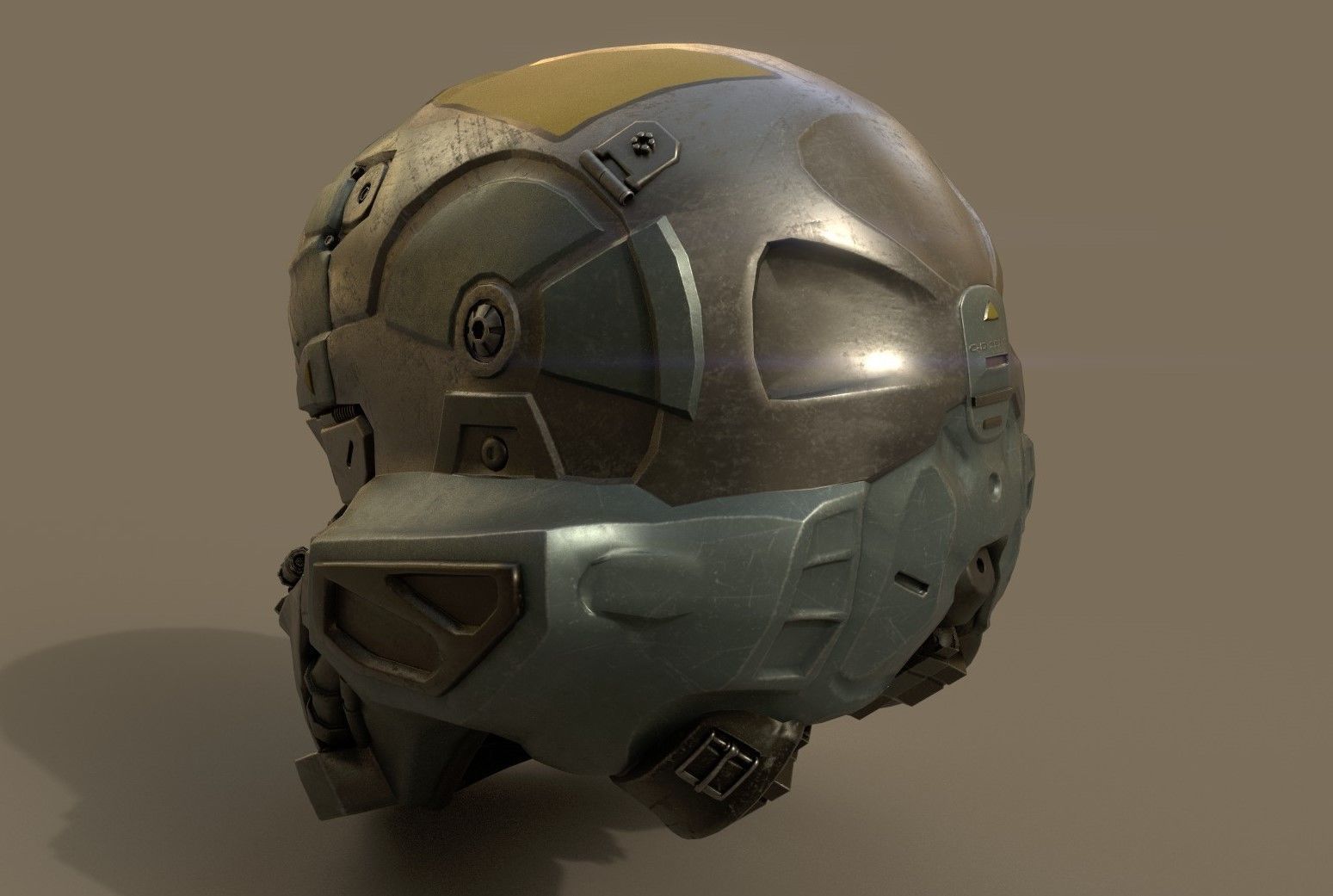 scifi helmet Low-poly 3D model Low-poly 3D model_1