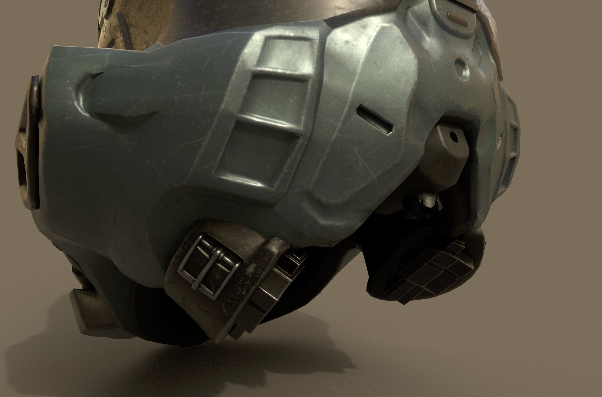 scifi helmet Low-poly 3D model Low-poly 3D model_4