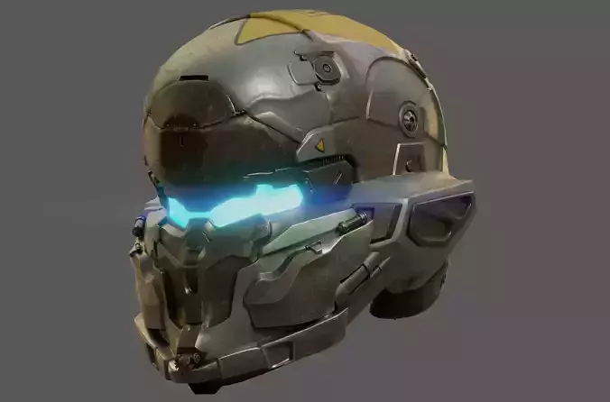 scifi helmet Low-poly 3D model Low-poly 3D model