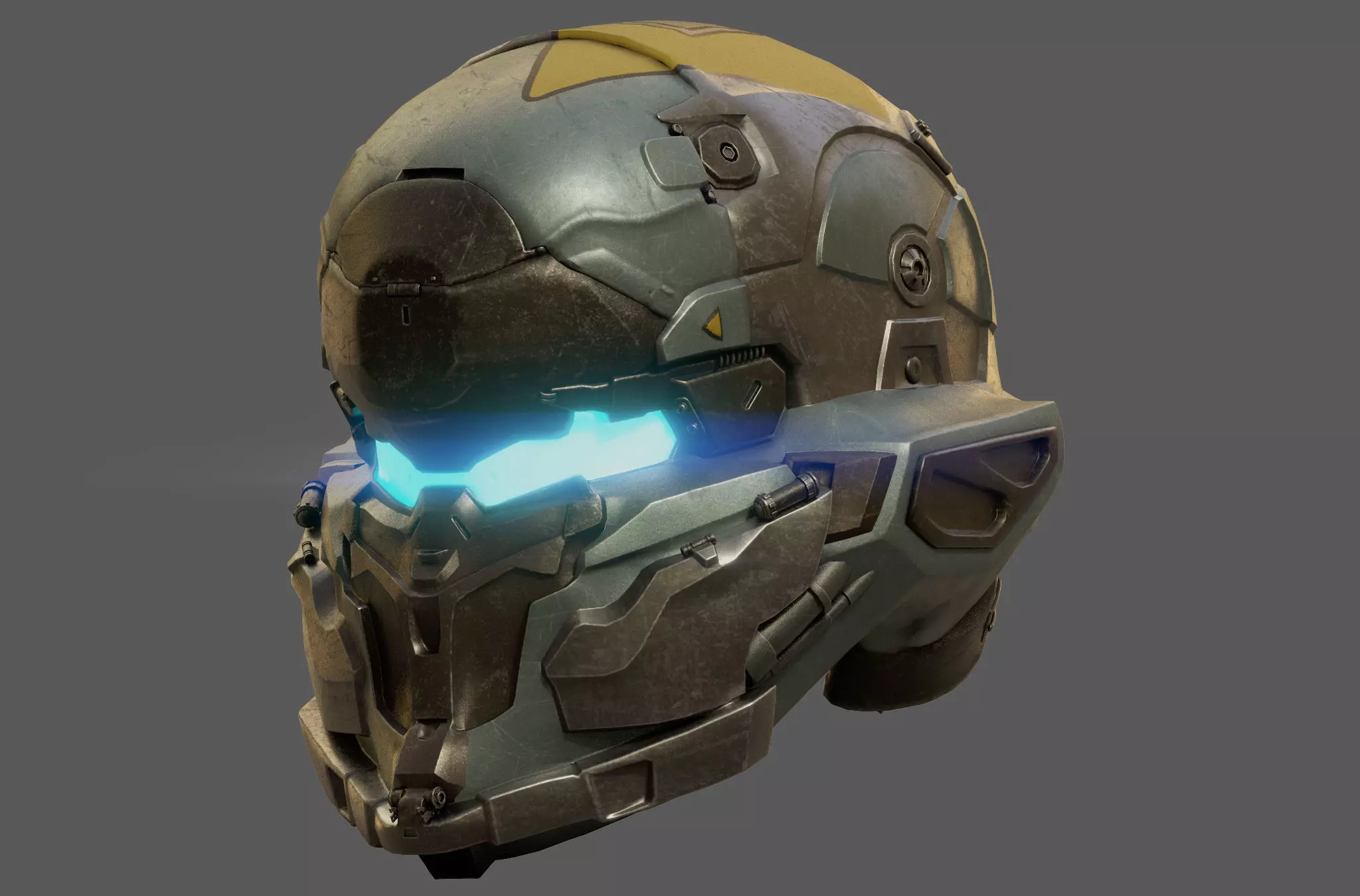 scifi helmet Low-poly 3D model Low-poly 3D model_0