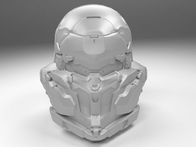 scifi helmet Low-poly 3D model Low-poly 3D model_6