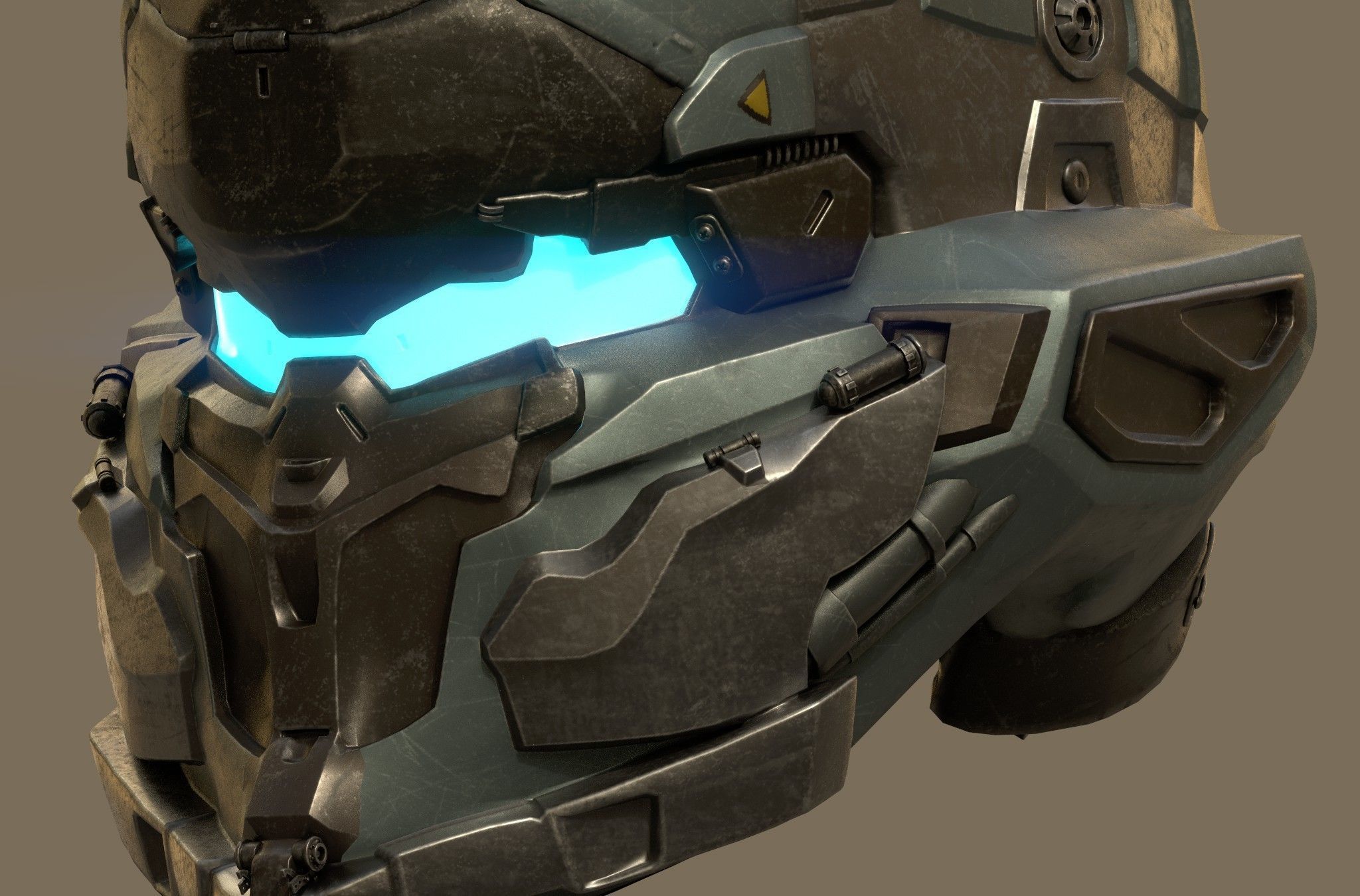 scifi helmet Low-poly 3D model Low-poly 3D model_2