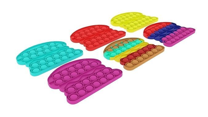 Burger Pop It Fidget Toys Set 3D model