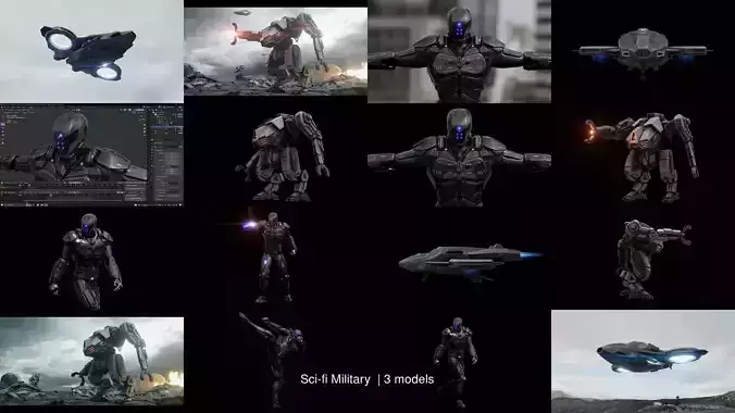 Sci-fi Military  3D Model Collection
