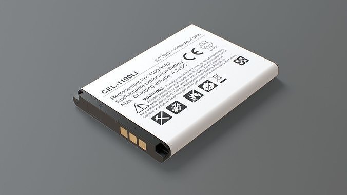 Smartphone Lithium Ion Battery Low-poly 3D model