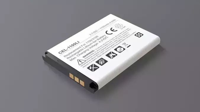 Smartphone Lithium Ion Battery Low-poly 3D model