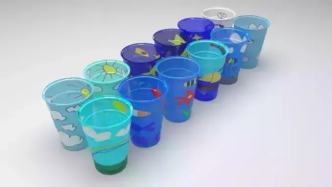 Plastic Cups Set With Pictures For Kids