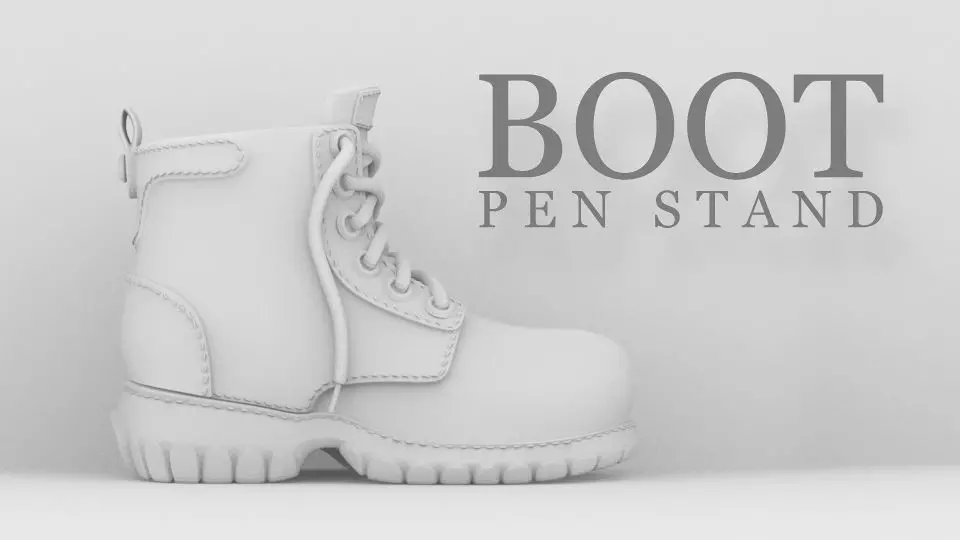 Boot Pen Stand 3D print model_0