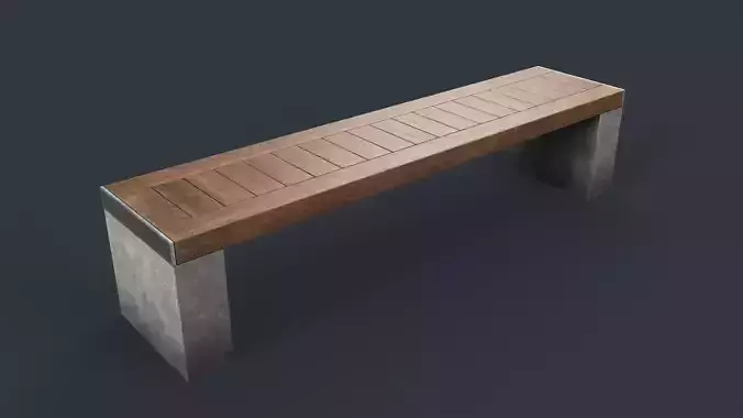 Modern Outdoor Bench 42 PBR Game Ready Low-poly 3D model