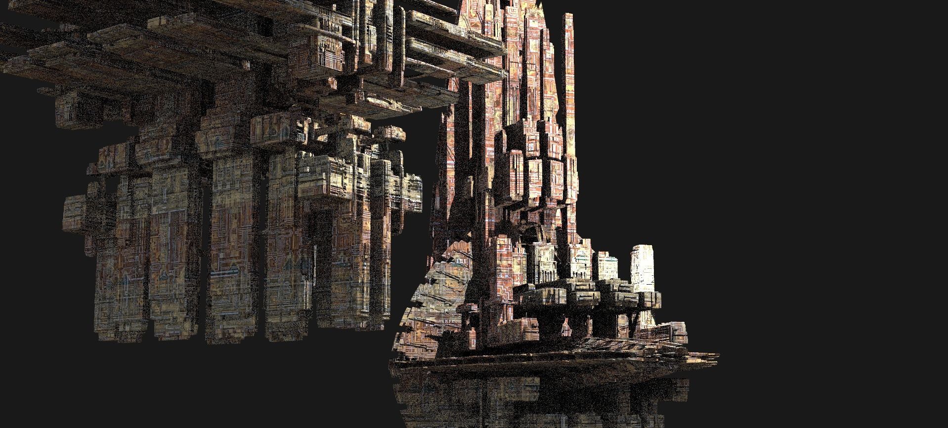 Shiv City Space port ships 2 3D model_1