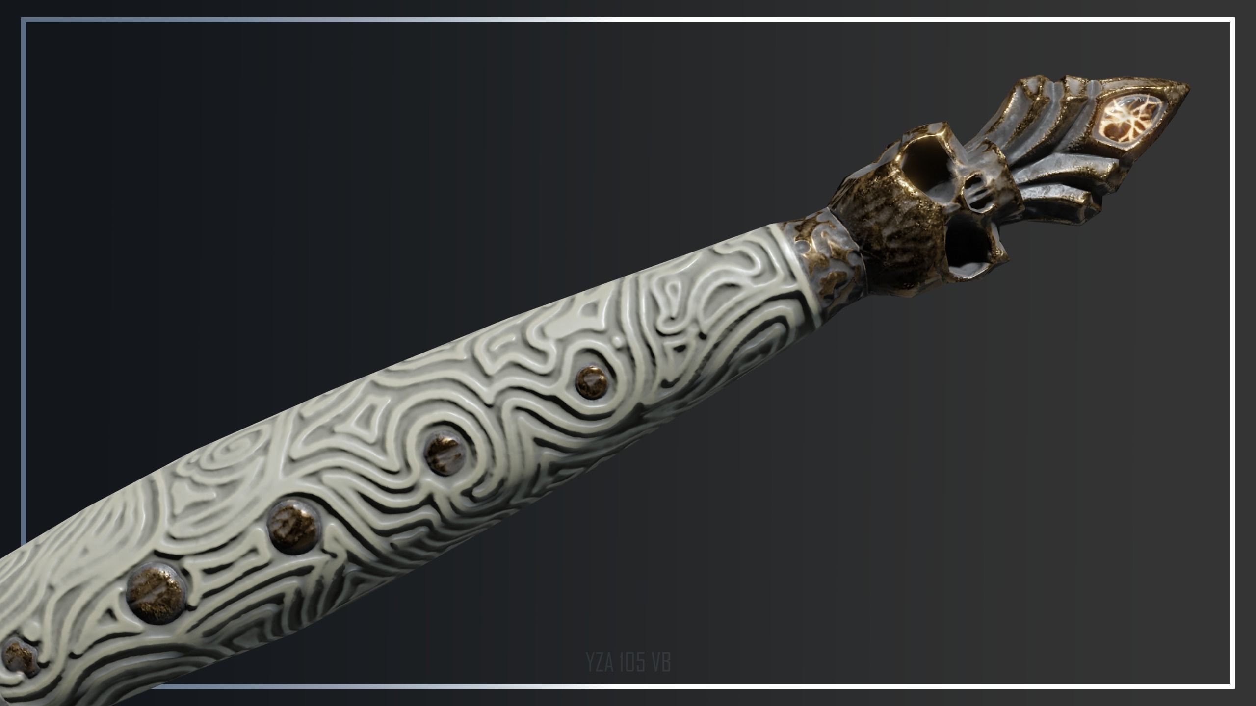 One-Hand Sword  Jade Executioner Low Poly Game Ready  PBR  Low-poly 3D model_5