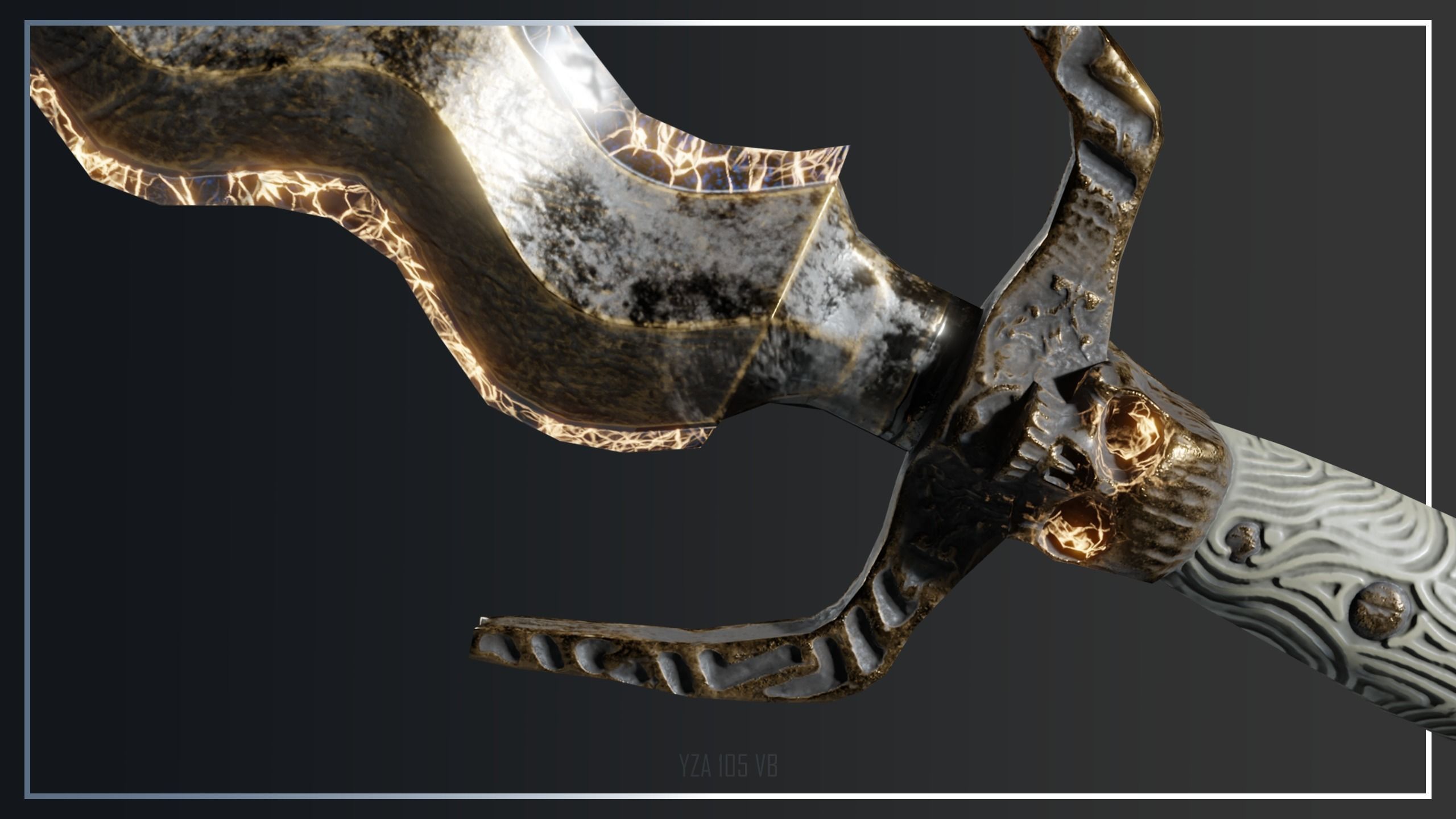 One-Hand Sword  Jade Executioner Low Poly Game Ready  PBR  Low-poly 3D model_4