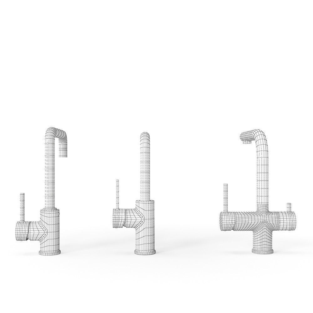 Blanco 3 Mixers Taps Collection 3D model_10
