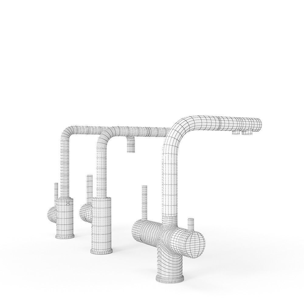 Blanco 3 Mixers Taps Collection 3D model_9