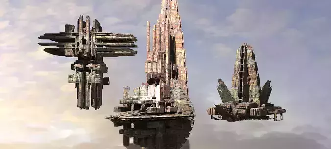 Shiv City Space port ships Kit bash 1