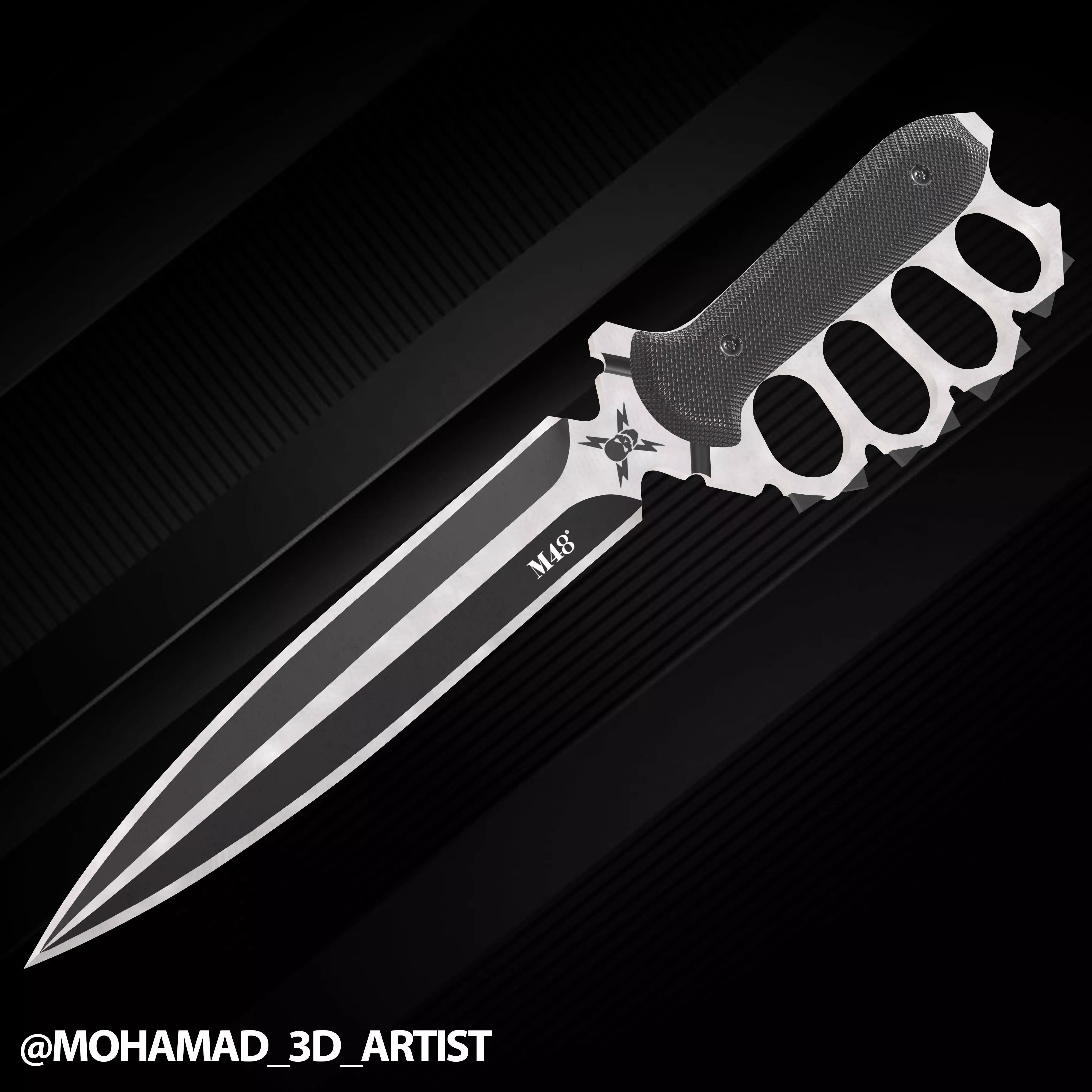tactical knife Liberator Trench Low-poly 3D model