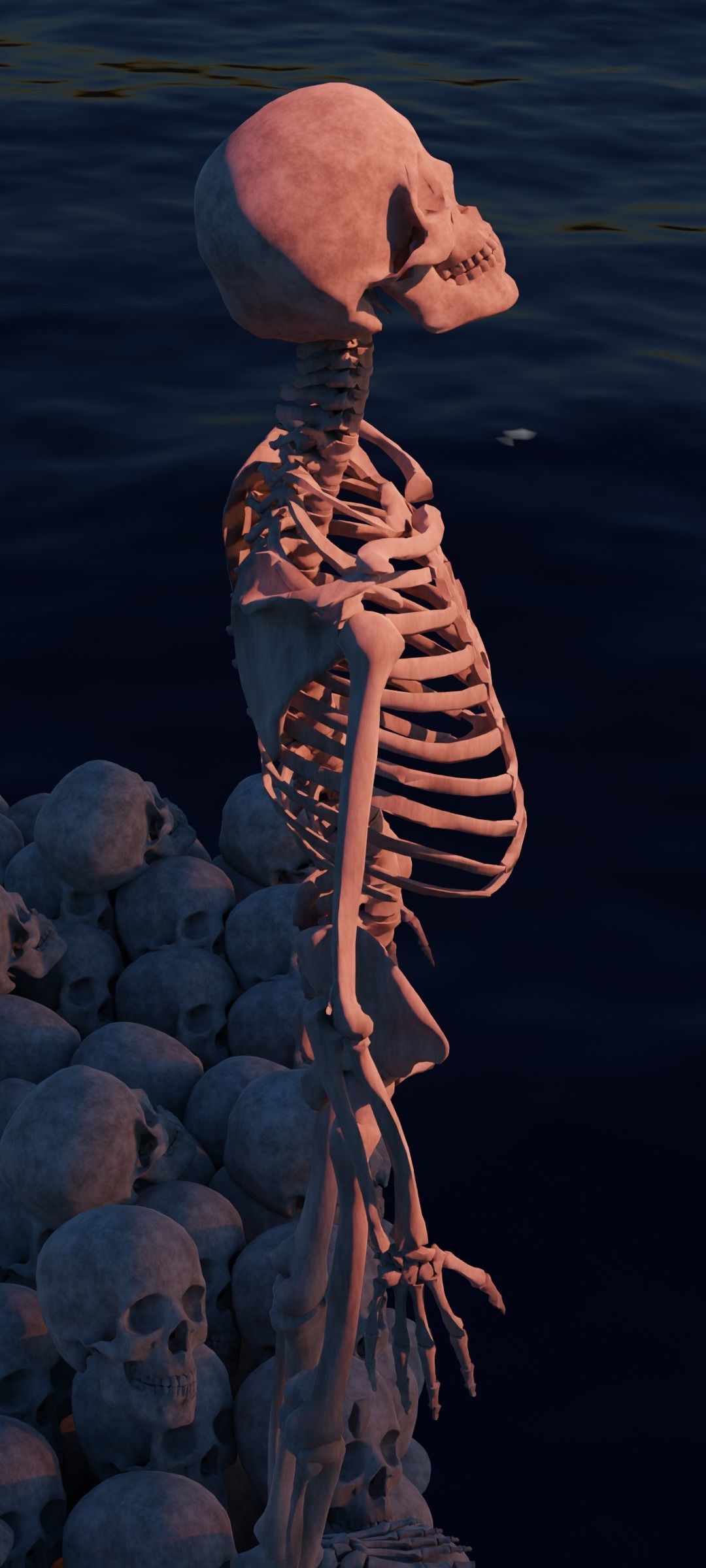 Skeleton on the water 3D model_4
