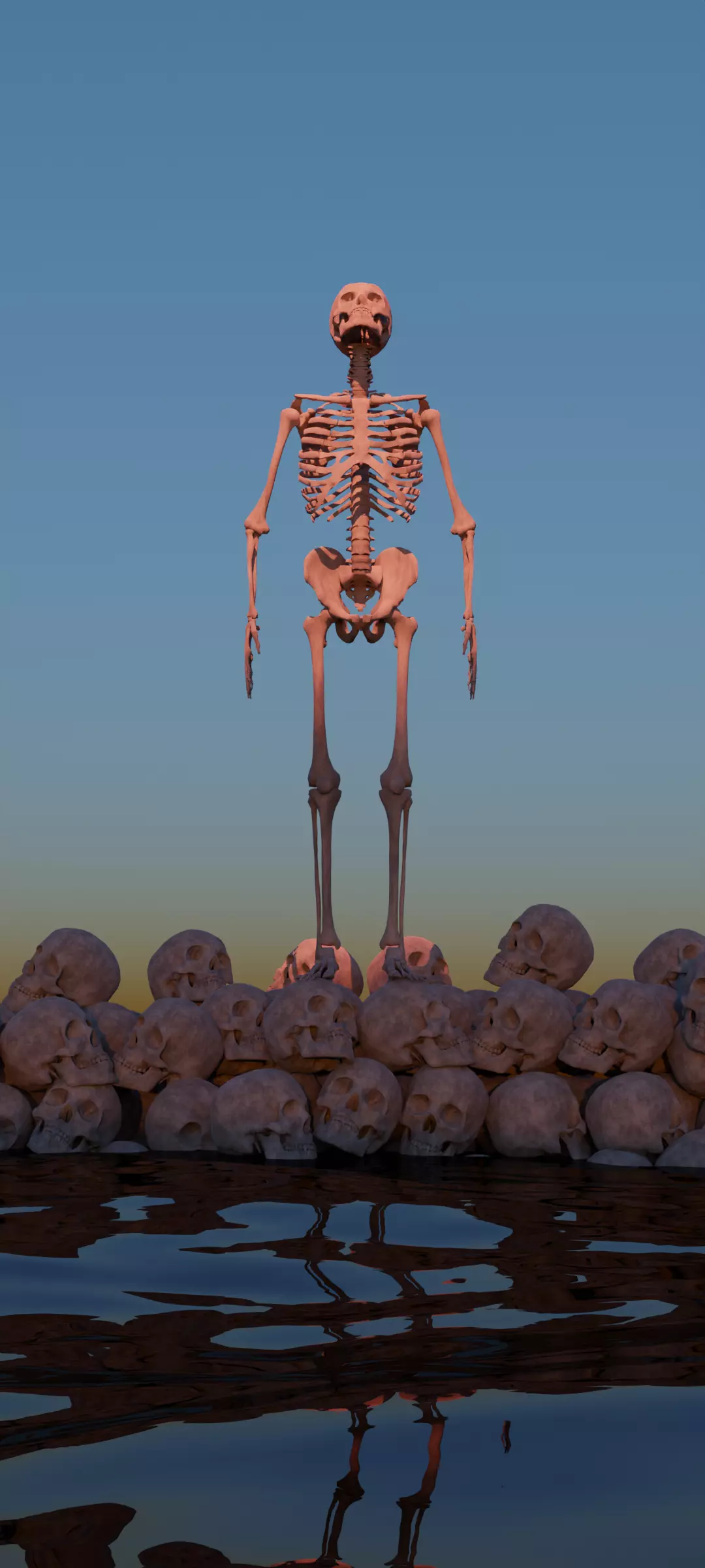 Skeleton on the water 3D model_0