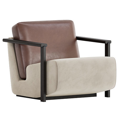 Fauteuil Franck Cuir 3D model