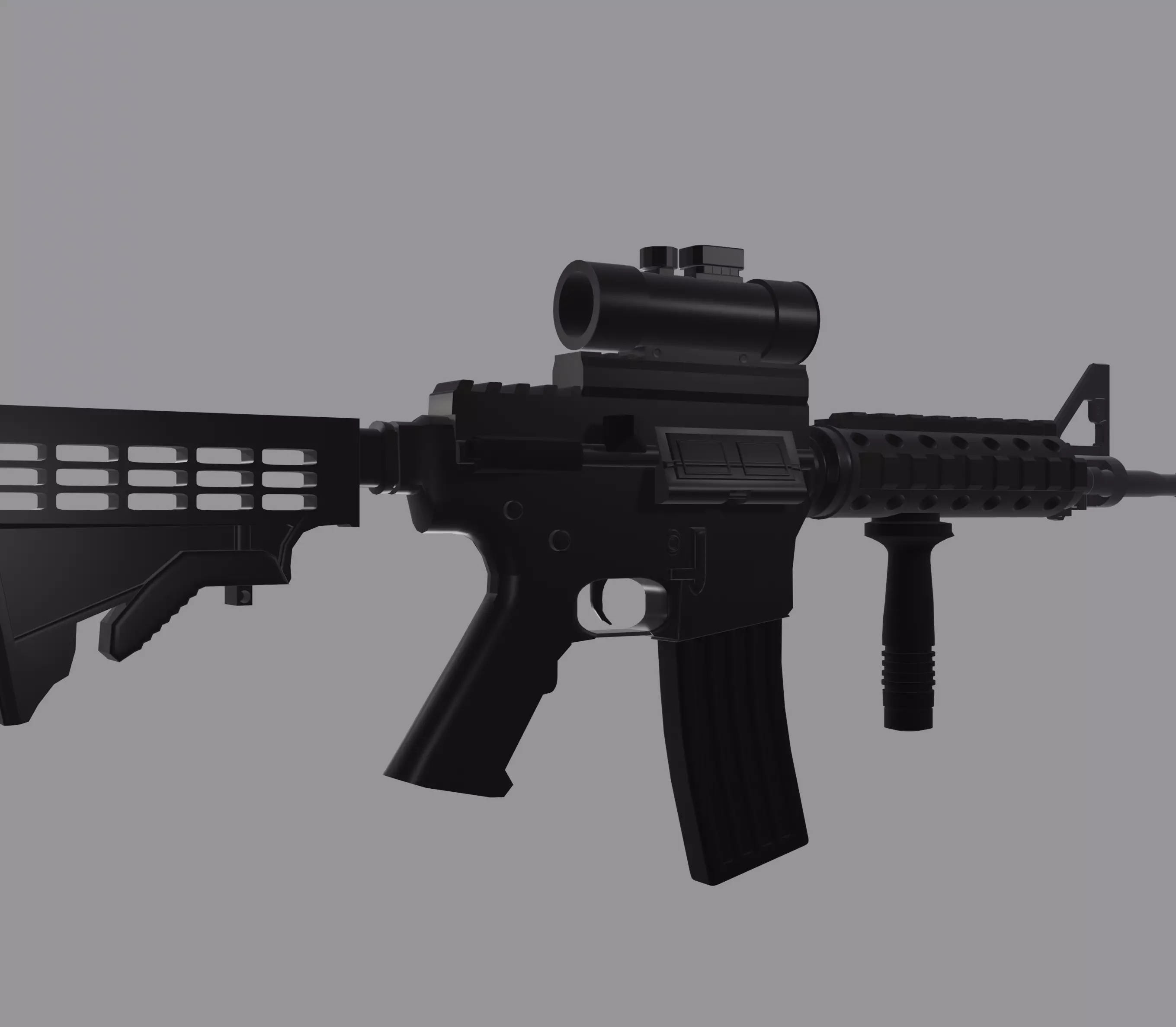 M4A1 assault rifle gun Free low-poly 3D model_0