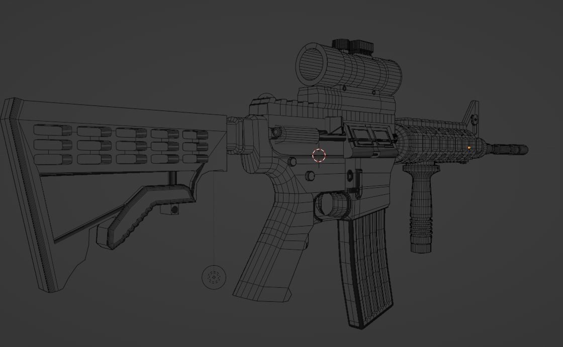 M4A1 assault rifle gun Free low-poly 3D model_4