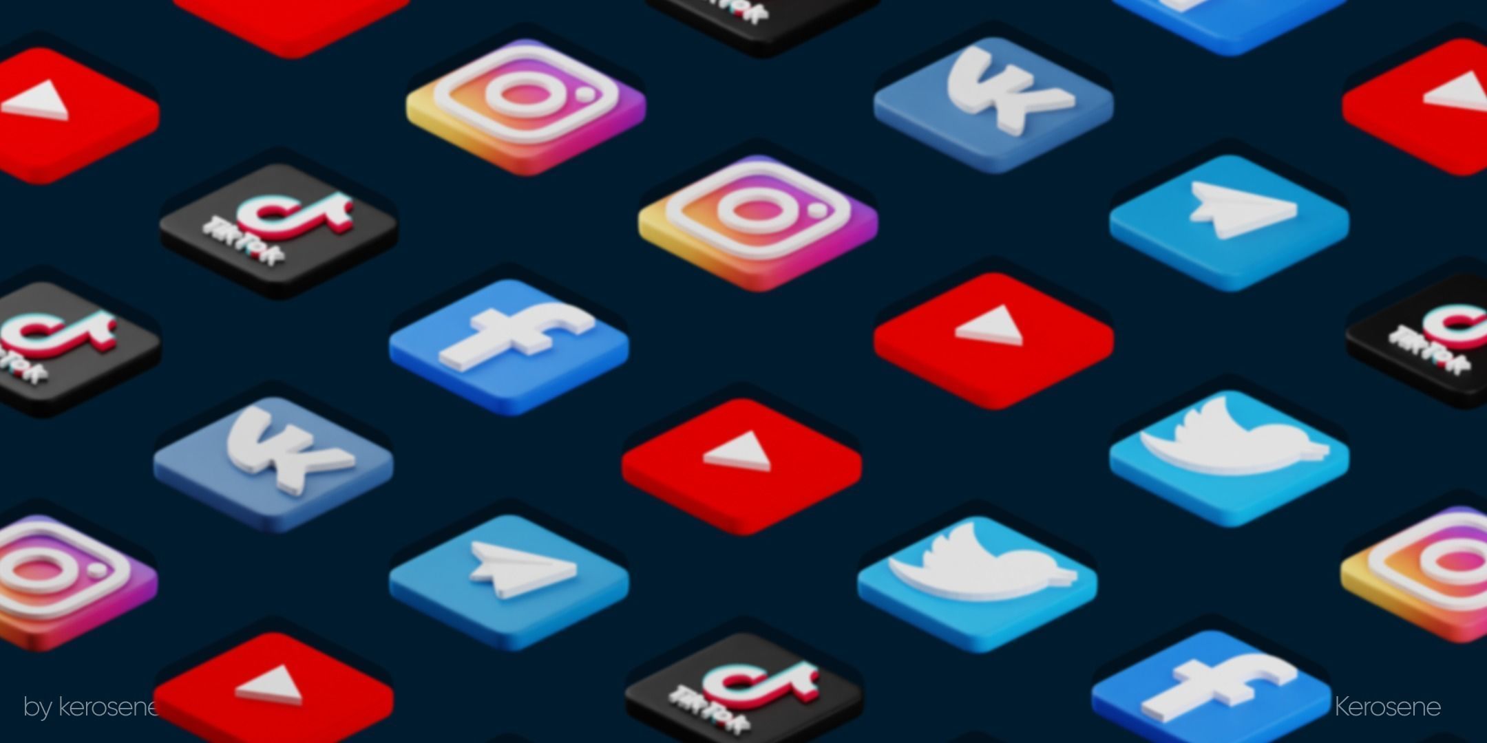 Social Media Icons 3D model 3D model_8