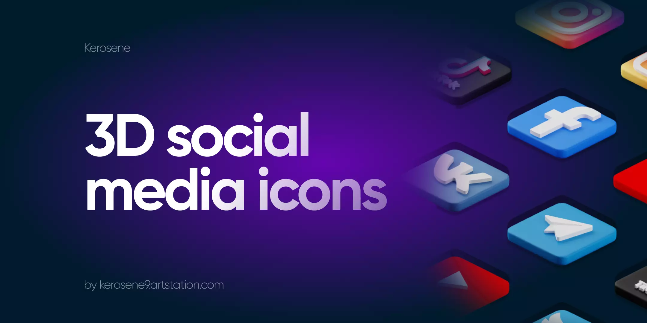 Social Media Icons 3D model 3D model_0