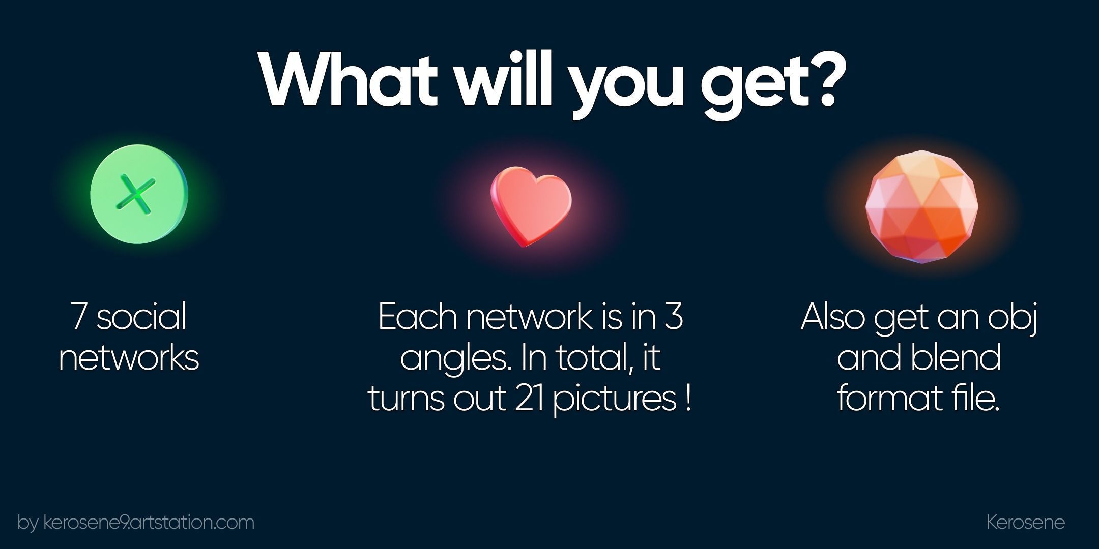 Social Media Icons 3D model 3D model_1